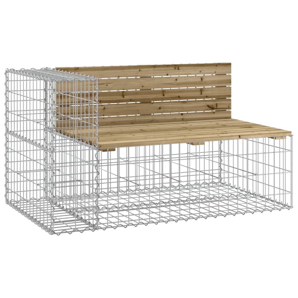 Gabion Garden Bench, Impregnated Pine, 122x71x65.5 cm