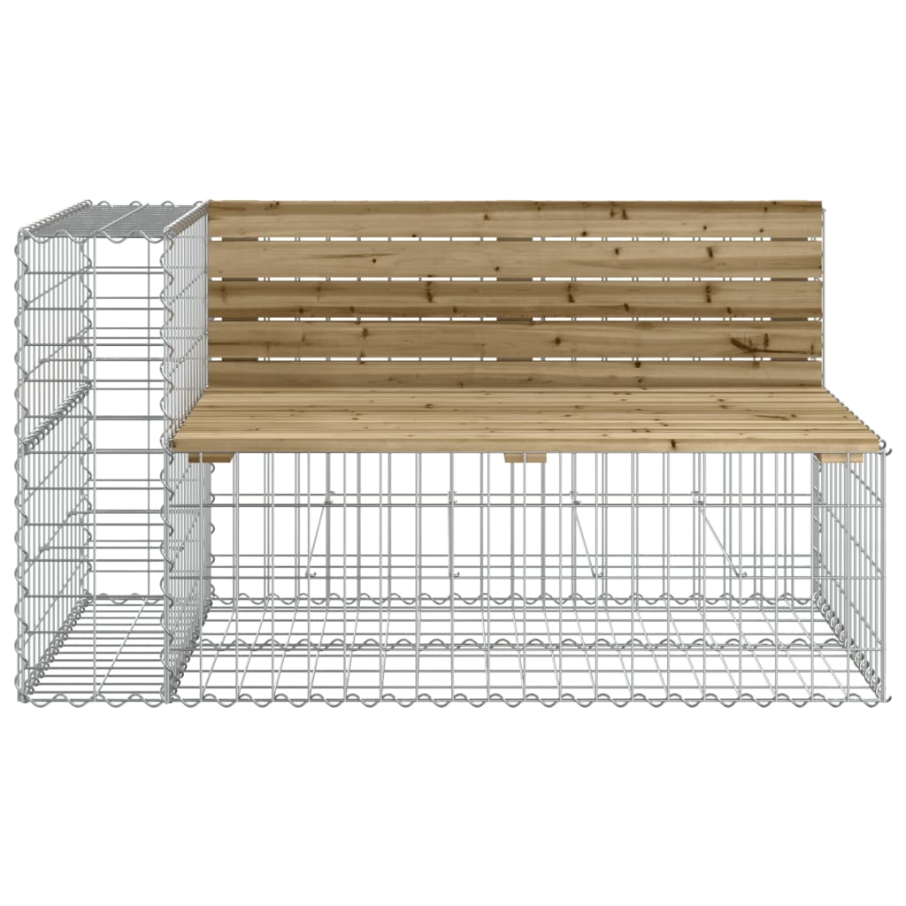 Gabion Garden Bench, Impregnated Pine, 122x71x65.5 cm