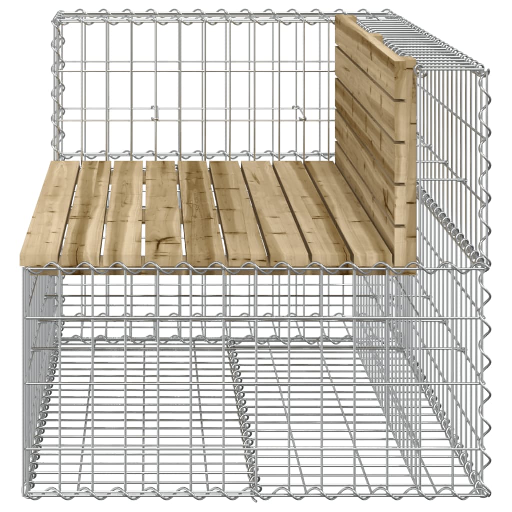 Gabion Garden Bench, Impregnated Pine, 122x71x65.5 cm