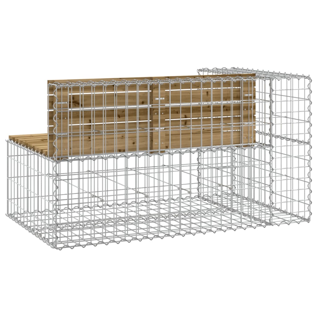 Gabion Garden Bench, Impregnated Pine, 122x71x65.5 cm