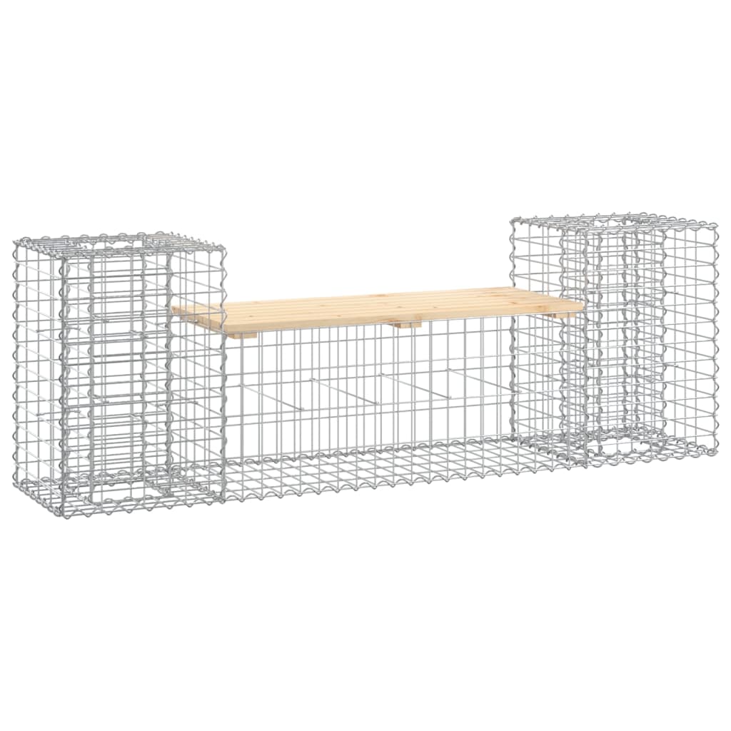 Solid Pine Garden Bench Gabion Design 183x41x60.5 cm