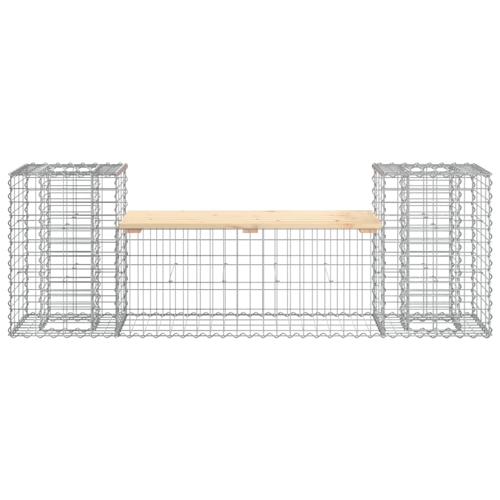 Solid Pine Garden Bench Gabion Design 183x41x60.5 cm