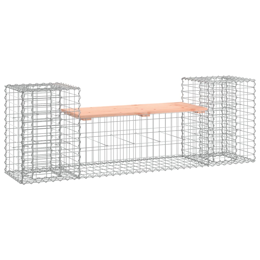 Solid Wood Douglas Garden Bench Gabion Design - 183x41x60.5 cm