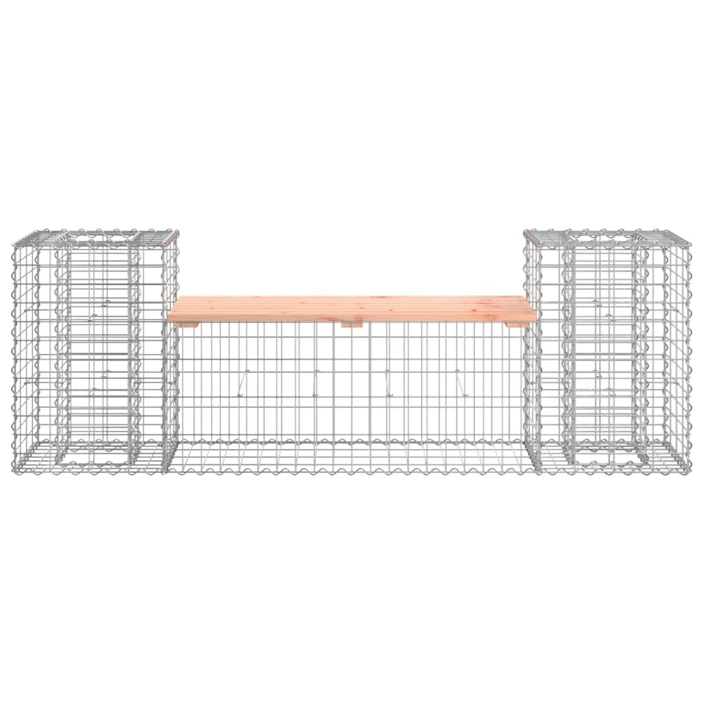 Solid Wood Douglas Garden Bench Gabion Design - 183x41x60.5 cm