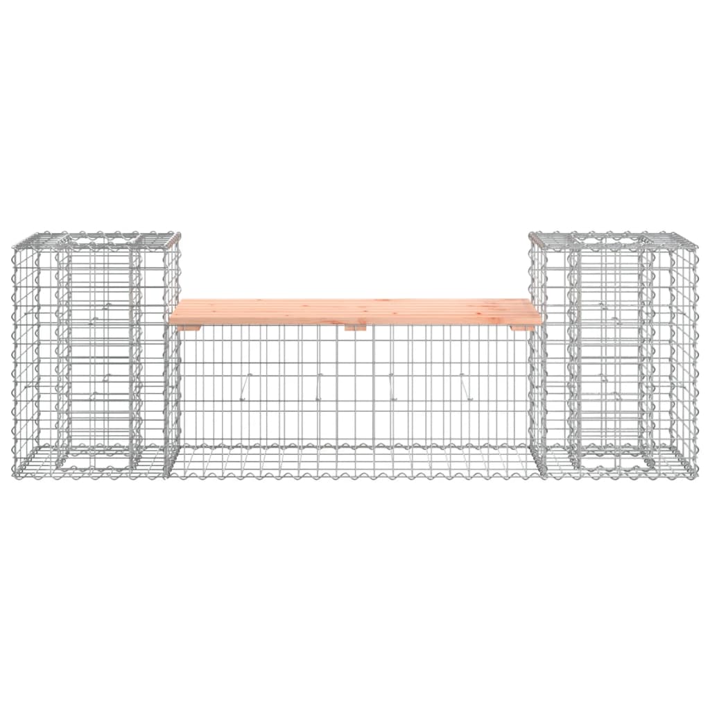 Solid Wood Douglas Garden Bench Gabion Design - 183x41x60.5 cm
