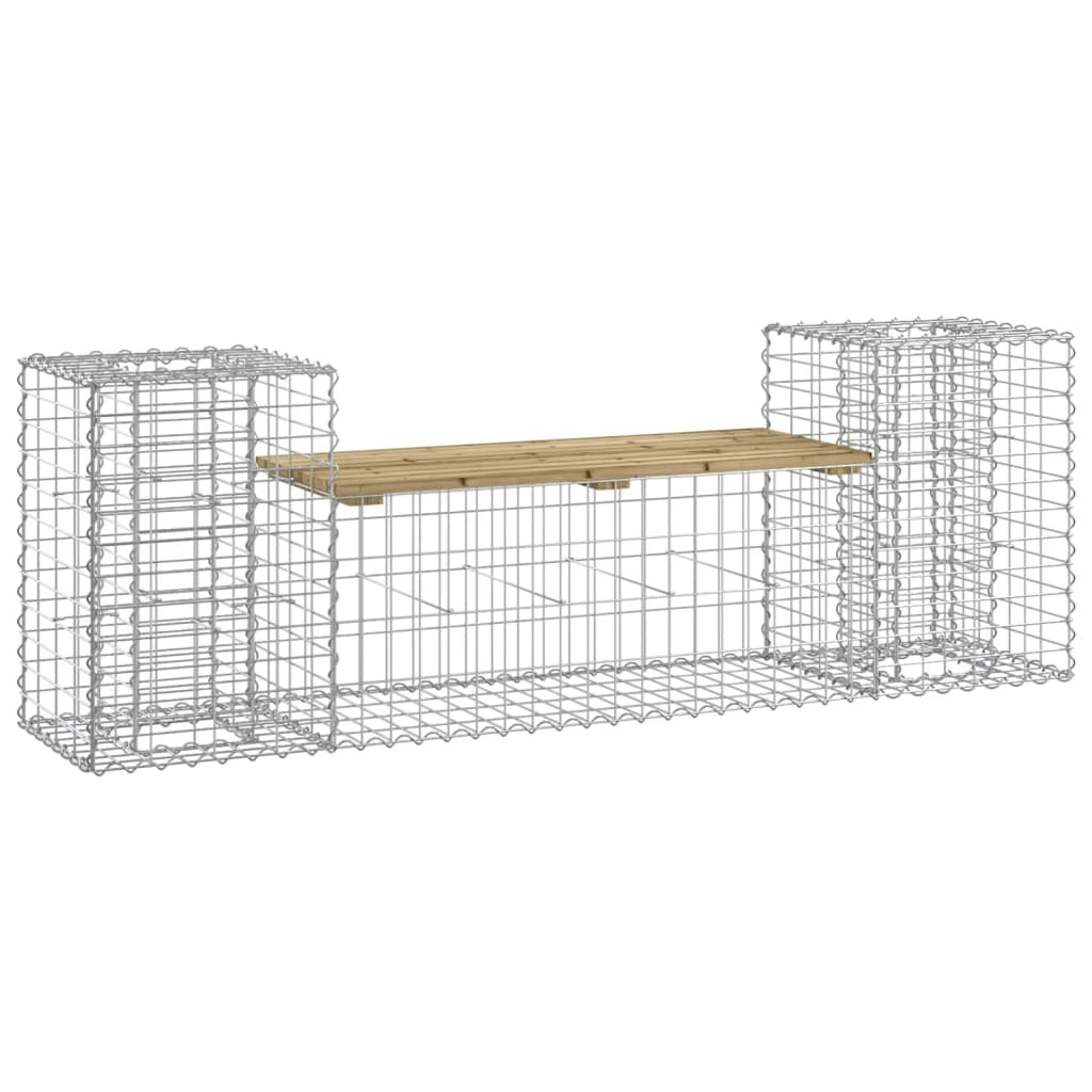 Garden Bench Gabion Design - 183x41x60.5 cm - Impregnated Pine Wood