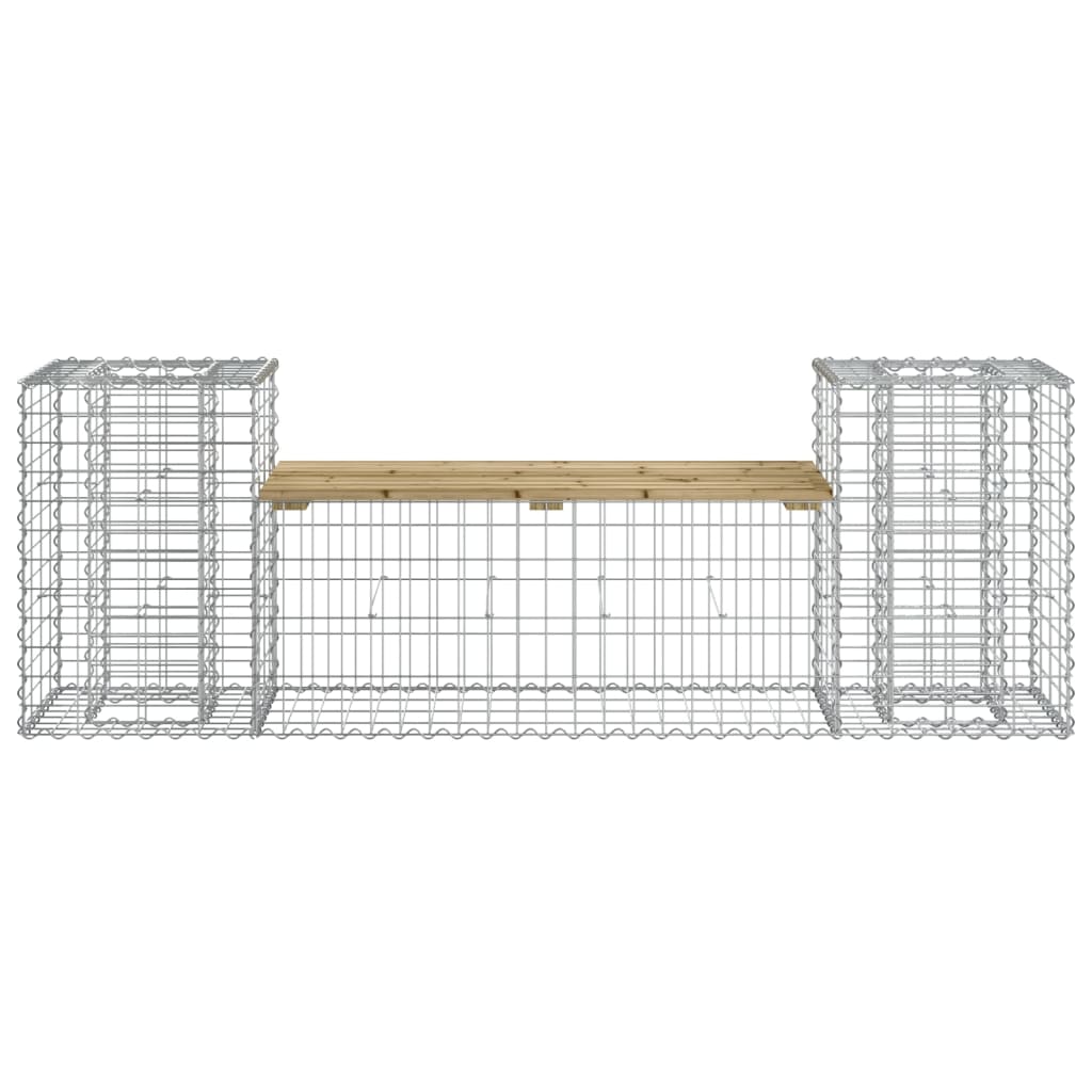 Garden Bench Gabion Design - 183x41x60.5 cm - Impregnated Pine Wood