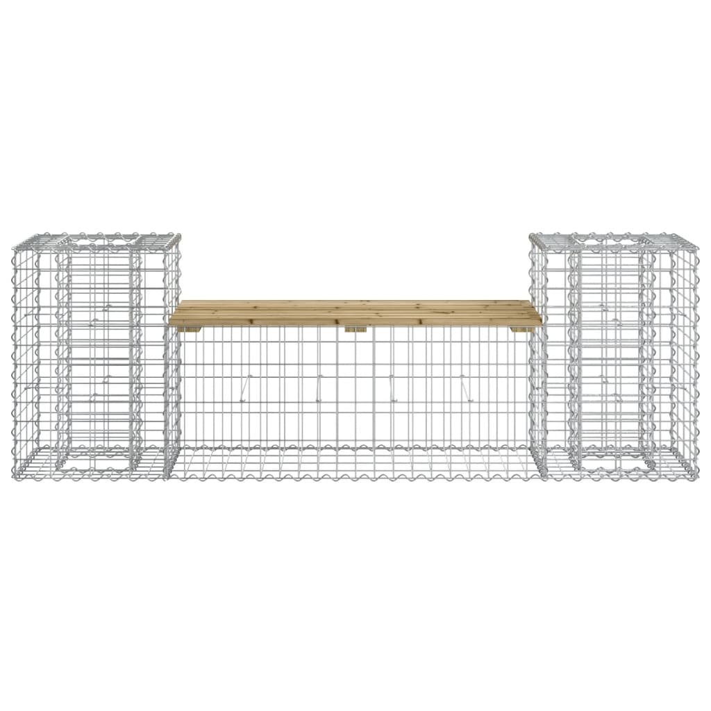 Garden Bench Gabion Design - 183x41x60.5 cm - Impregnated Pine Wood