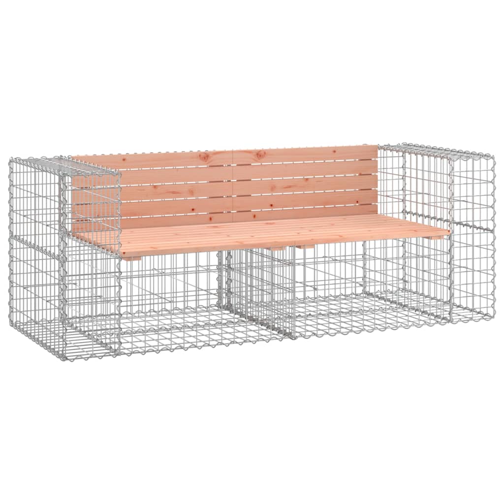 Solid Wood Garden Bench Gabion 184x71x65.5 cm - Douglas Design
