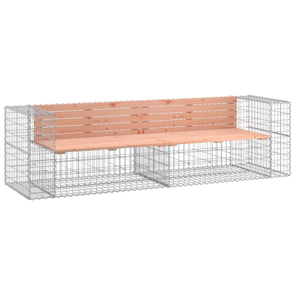 Douglas Wood Garden Bench Gabion Design 244x71x65.5 cm