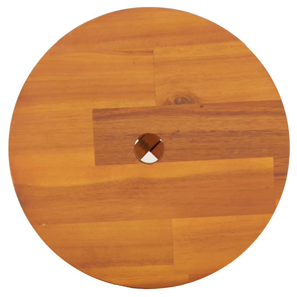 Solid Acacia Wood Round Stool - Brown 38x38x45 cm