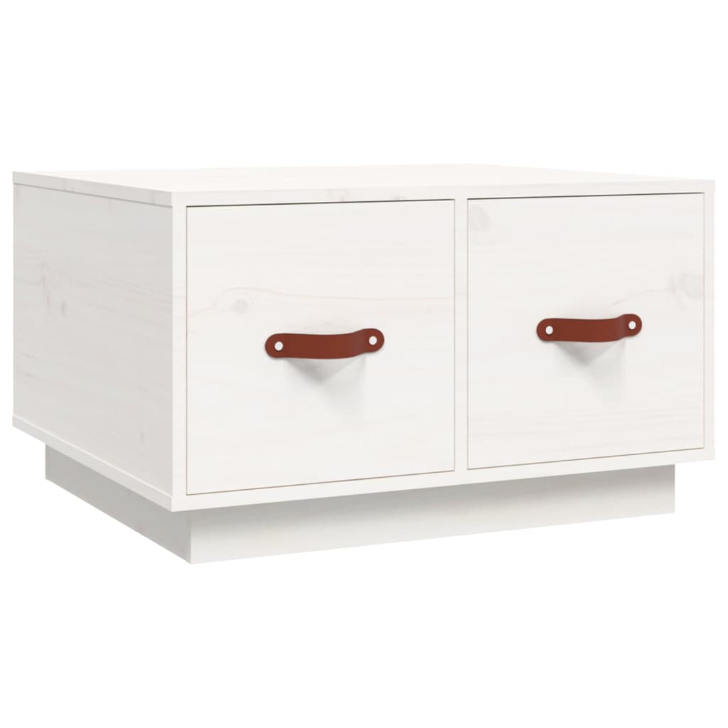 Coffee Table White 60x53x35 cm Solid Wood Pine