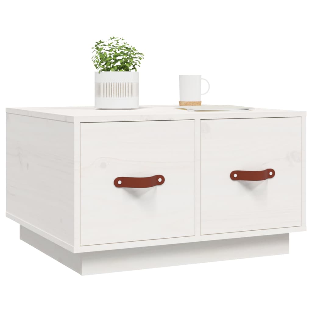 Coffee Table White 60x53x35 cm Solid Wood Pine