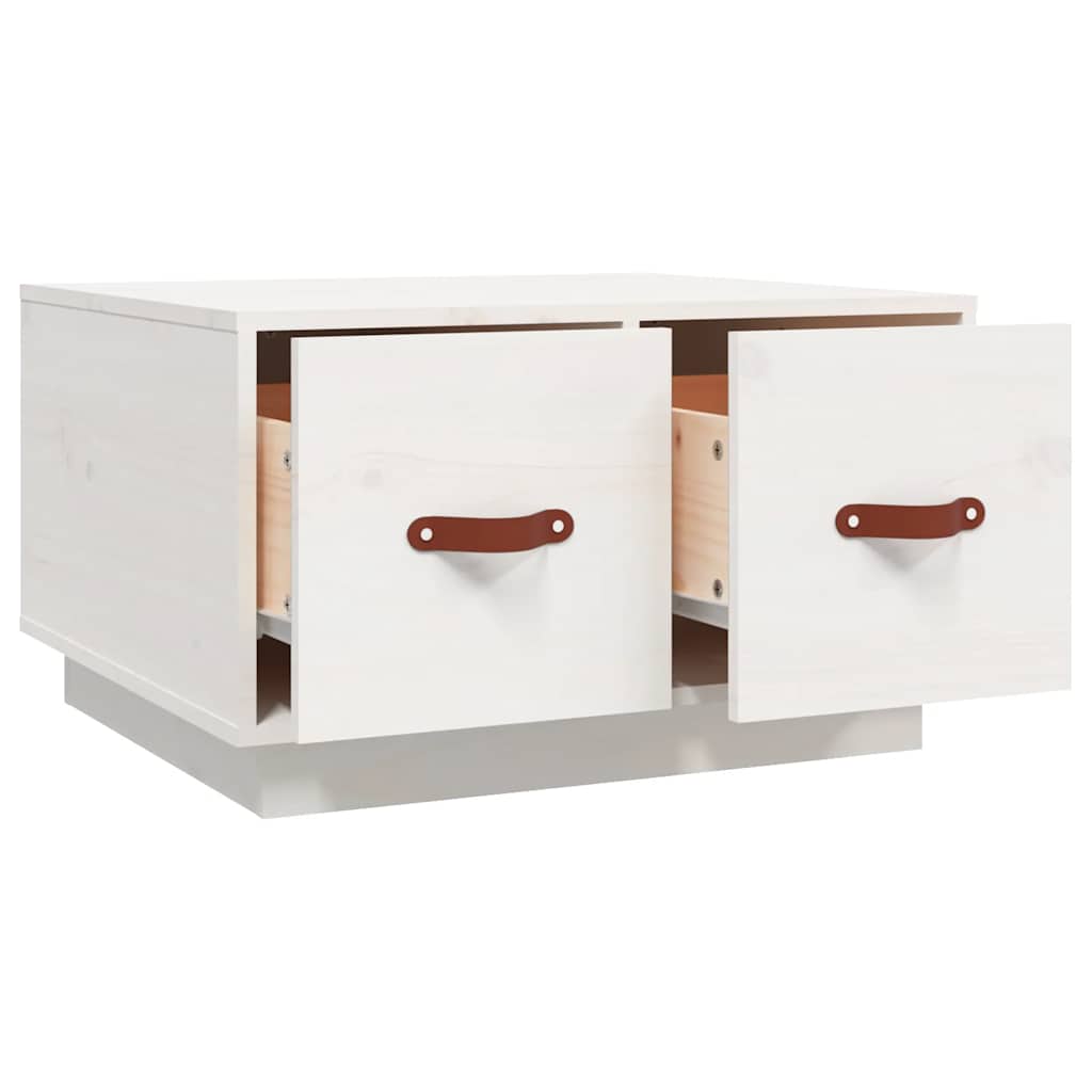 Coffee Table White 60x53x35 cm Solid Wood Pine