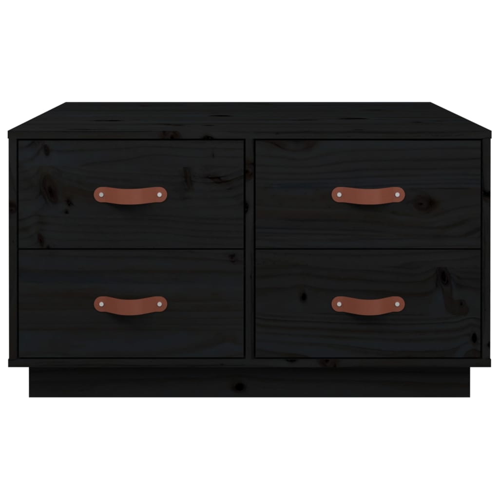 Coffee Table Black 80x80x45 cm Solid Wood Pine