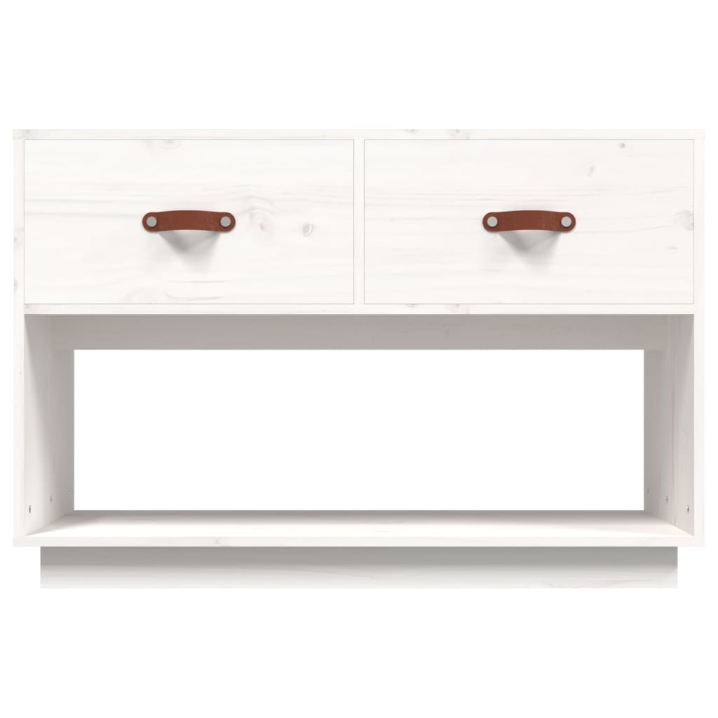 TV Cabinet White 90x40x60 cm Solid Wood Pine
