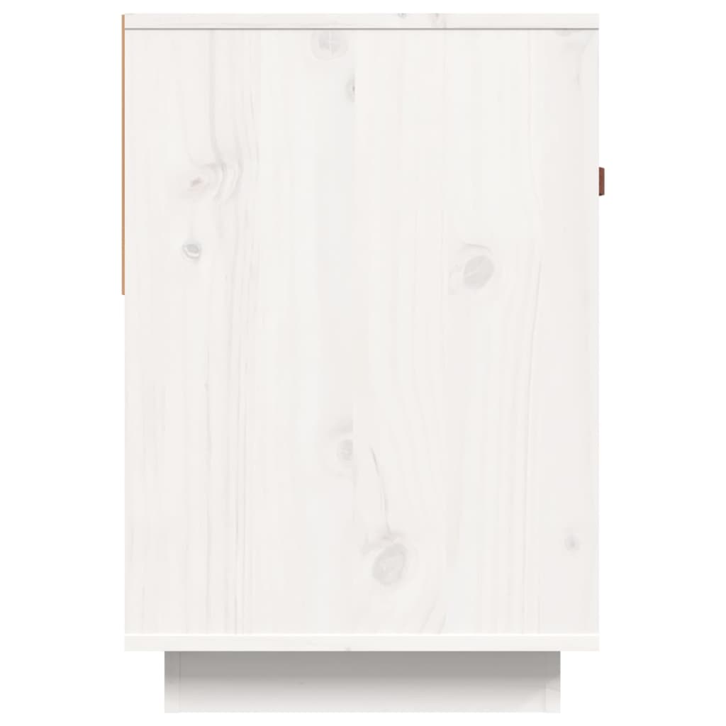 TV Cabinet White 90x40x60 cm Solid Wood Pine
