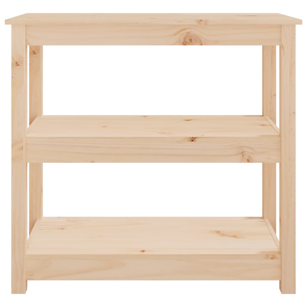 Solid Pine Wood Console Table - 80x40x74 cm, Natural Finish