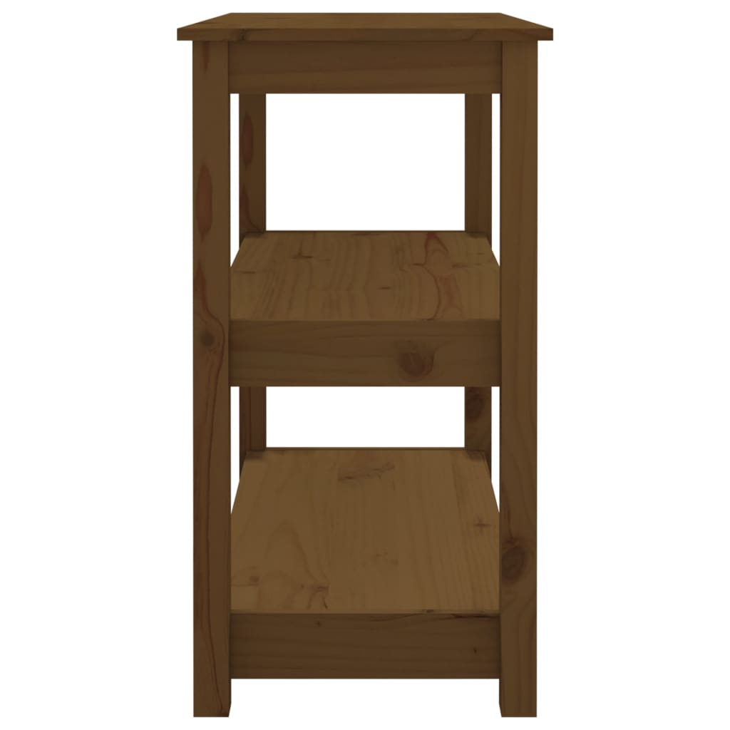 Solid Pine Wood Console Table in Honey Brown, 80x40x74 cm