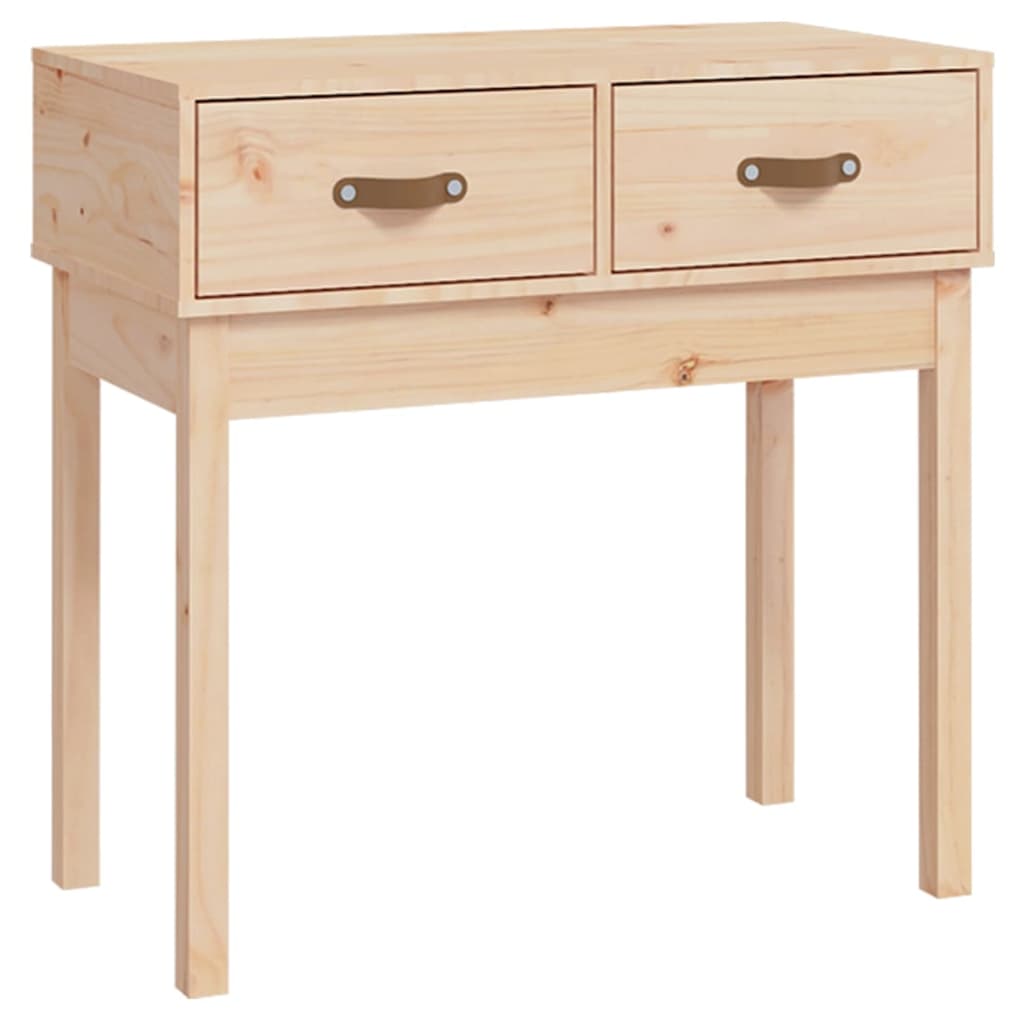 Solid Pine Wood Console Table - 76.5x40x75 cm, Natural Finish