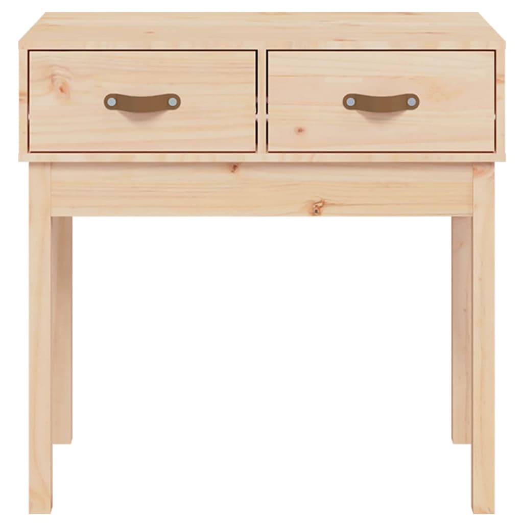 Solid Pine Wood Console Table - 76.5x40x75 cm, Natural Finish