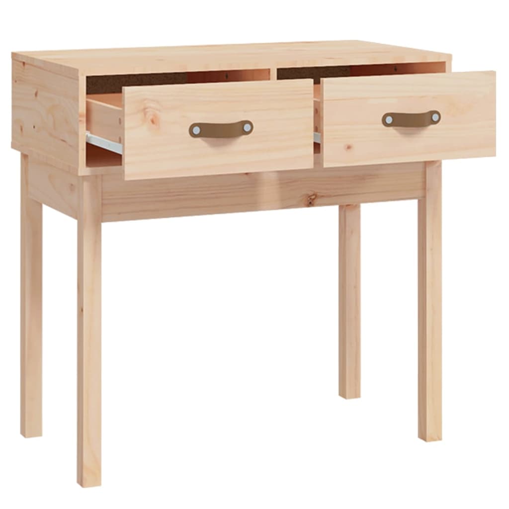 Solid Pine Wood Console Table - 76.5x40x75 cm, Natural Finish