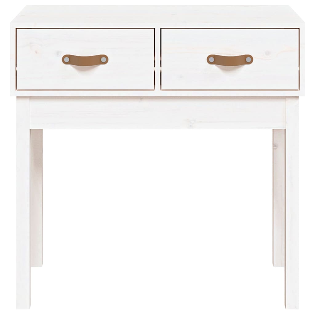 Solid Pine Wood Console Table - White, 76.5x40x75 cm