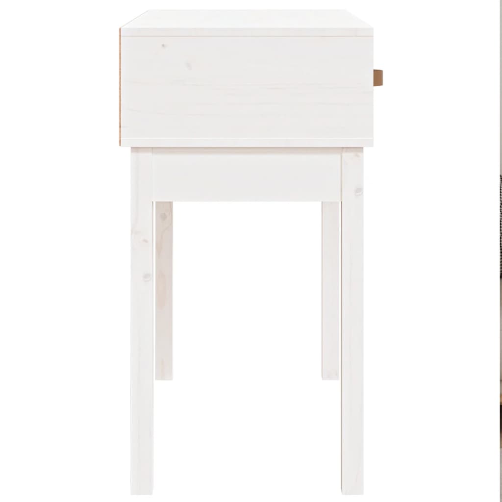 Solid Pine Wood Console Table - White, 76.5x40x75 cm
