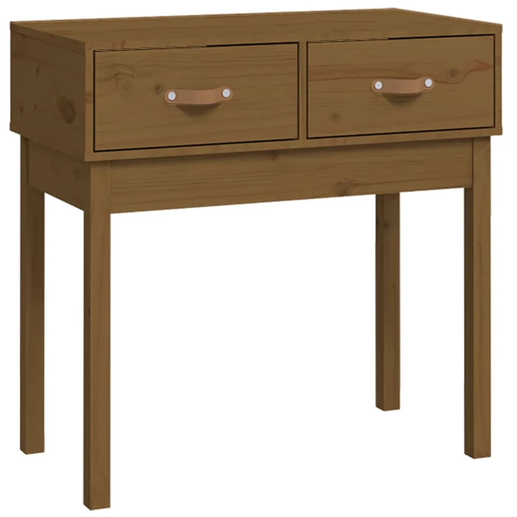 Honey Brown Pine Console Table - 76.5x40x75 cm Solid Wood