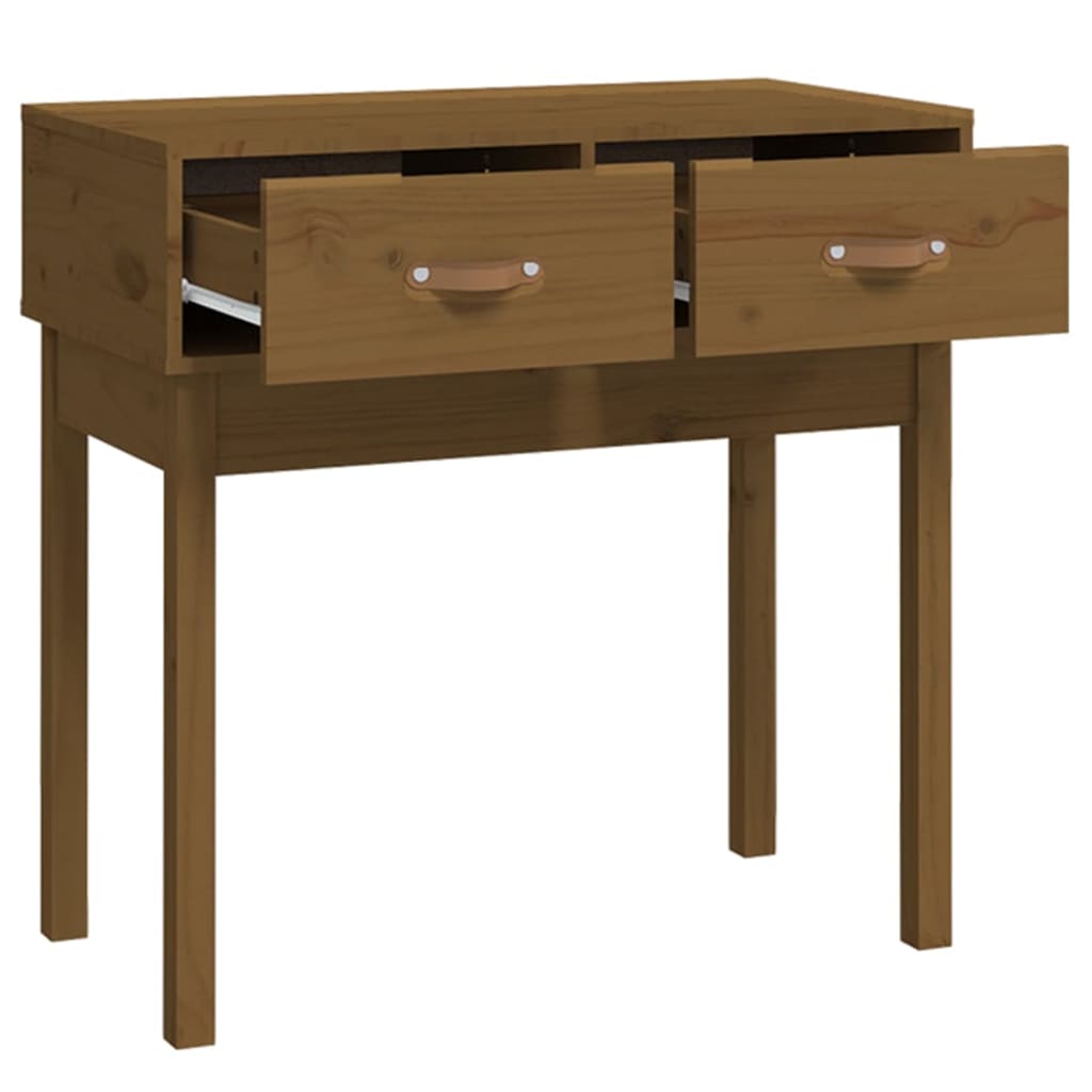 Honey Brown Pine Console Table - 76.5x40x75 cm Solid Wood