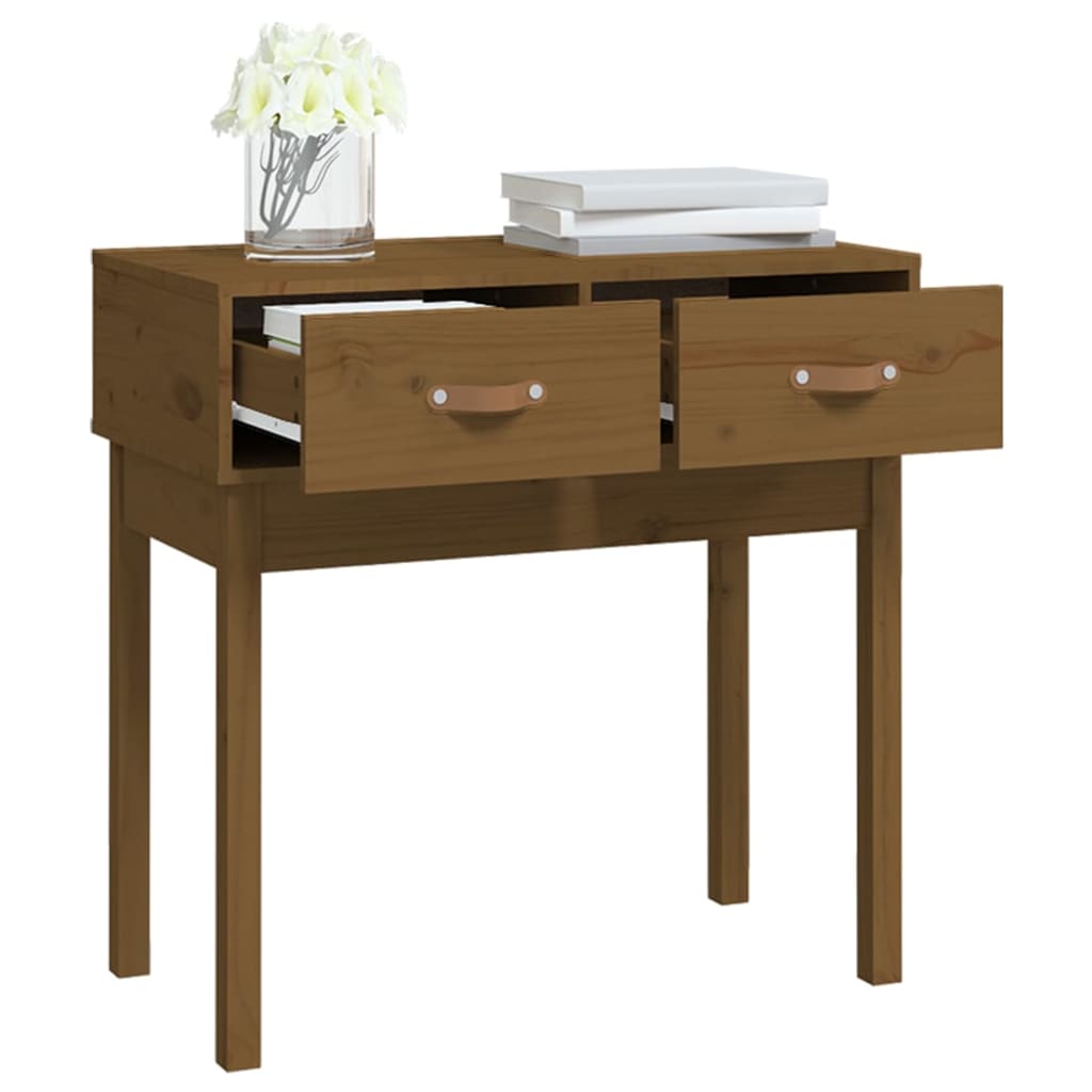 Honey Brown Pine Console Table - 76.5x40x75 cm Solid Wood