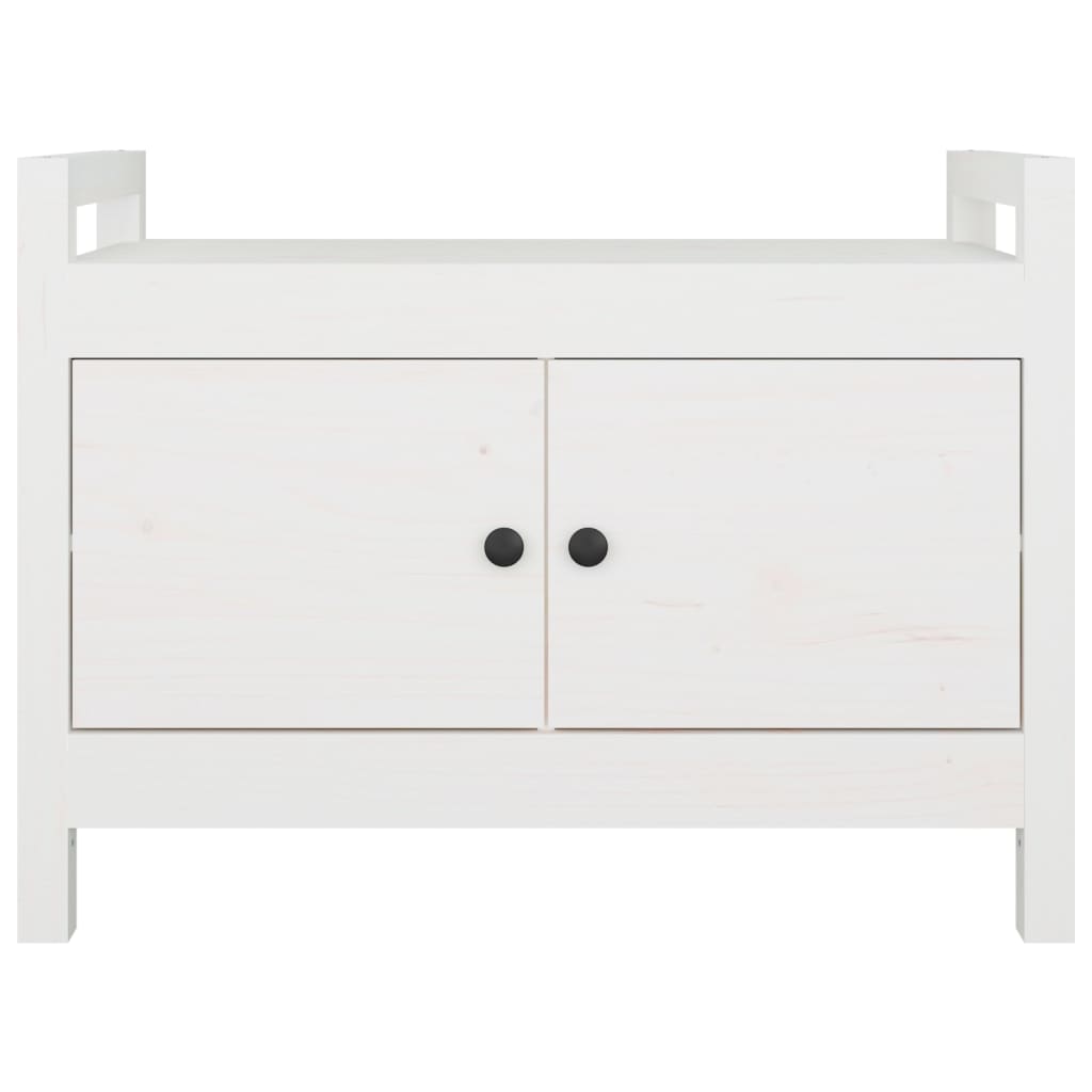 Solid Pine White Hall Bench - 80x40x60 cm Elegant Entryway Seating
