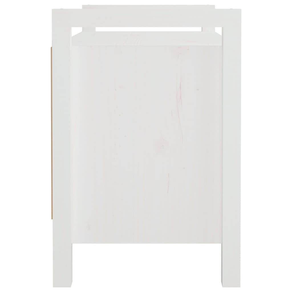 Solid Pine White Hall Bench - 80x40x60 cm Elegant Entryway Seating