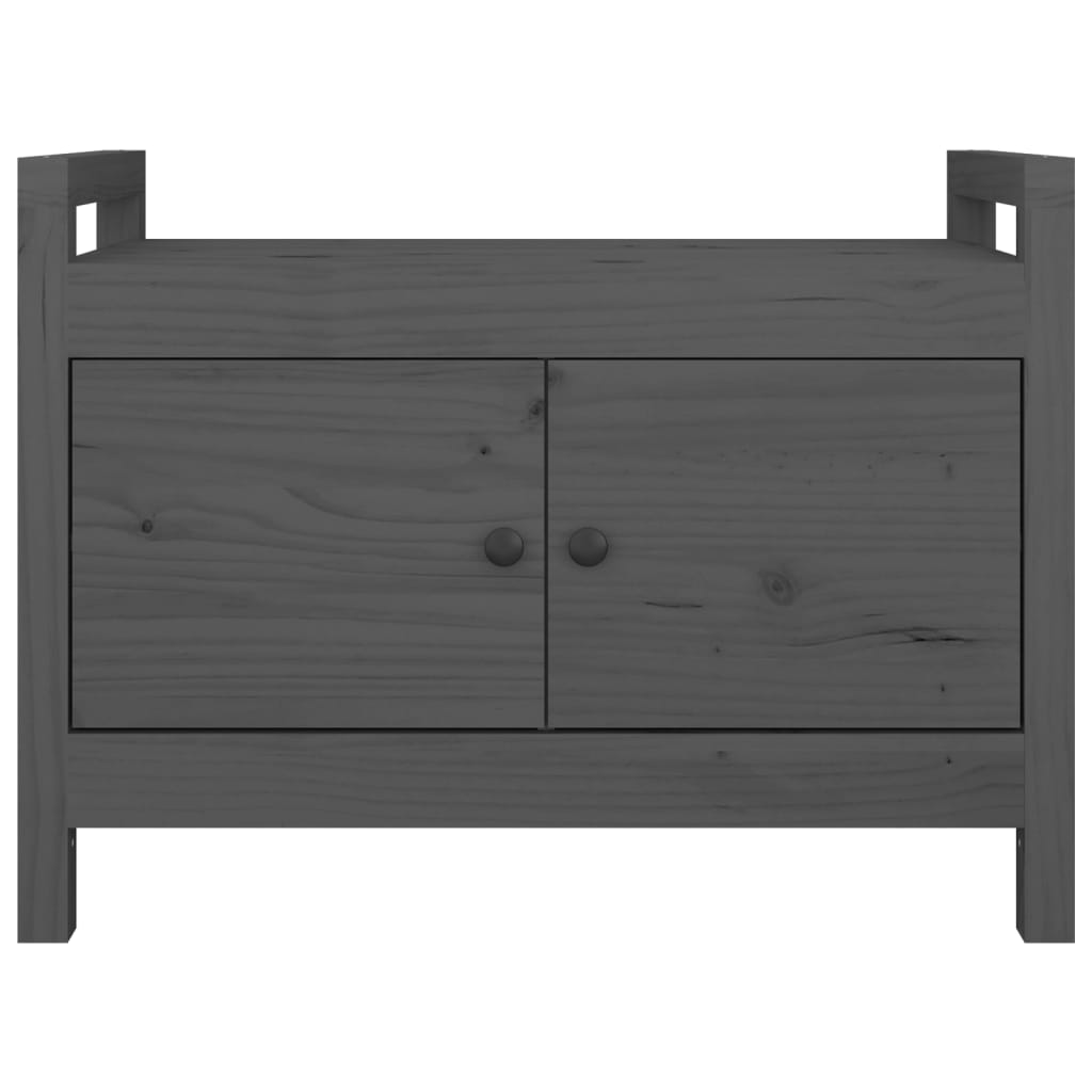 Solid Pine Hall Bench - Grey 80x40x60 cm