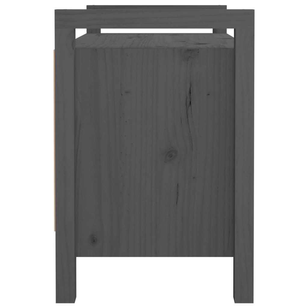Solid Pine Hall Bench - Grey 80x40x60 cm