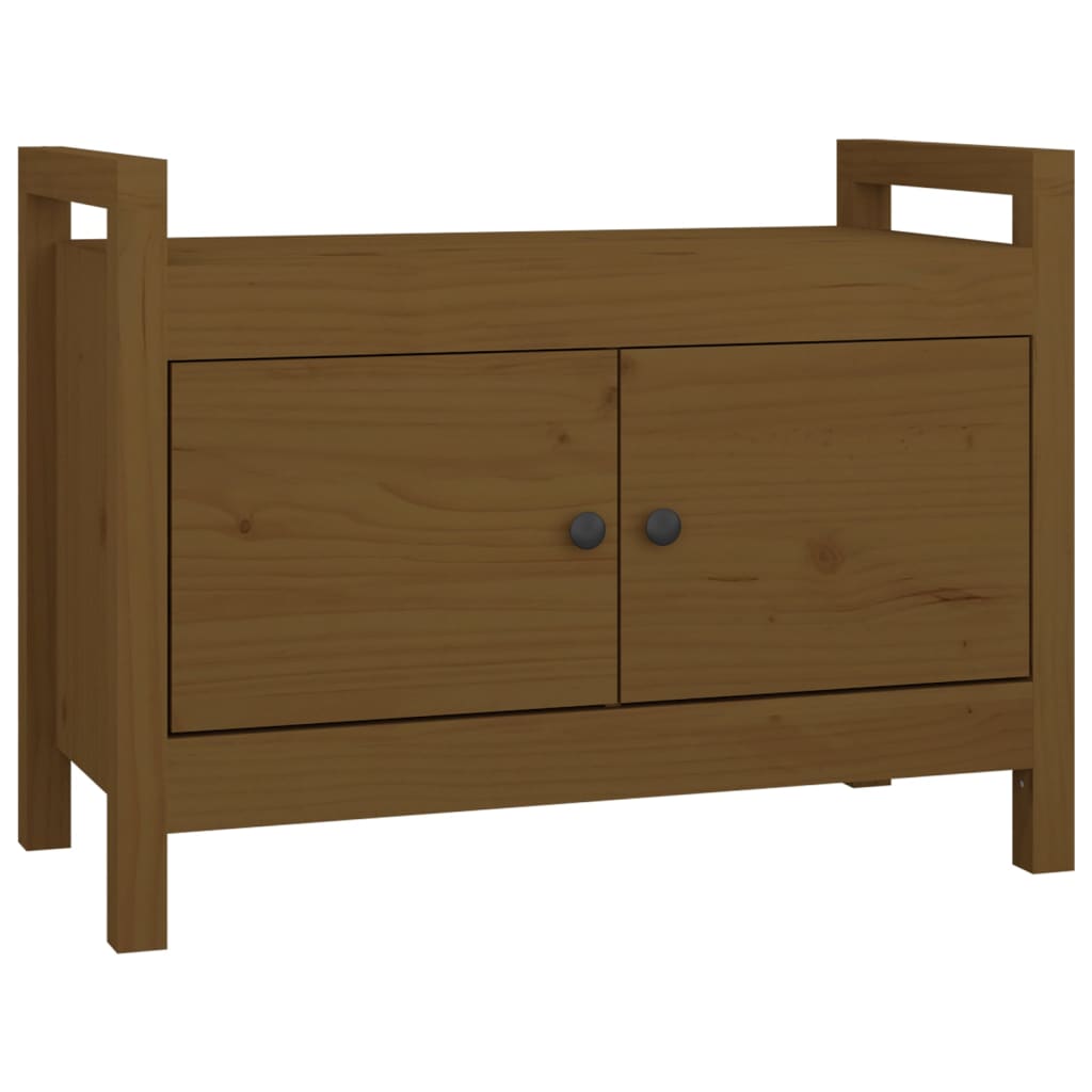 Solid Pine Hall Bench, Honey Brown, 80x40x60 cm