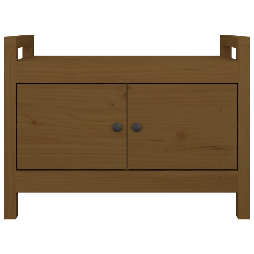 Solid Pine Hall Bench, Honey Brown, 80x40x60 cm