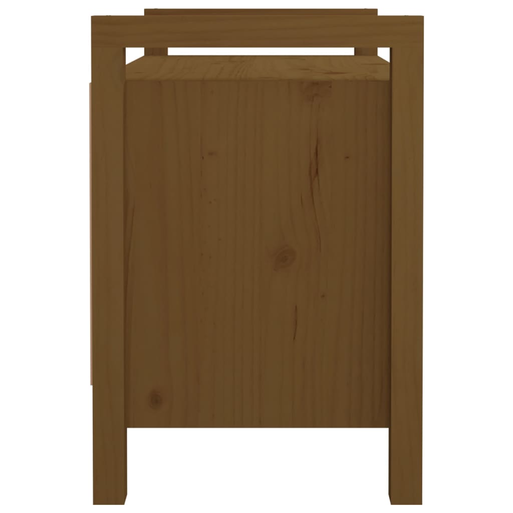 Solid Pine Hall Bench, Honey Brown, 80x40x60 cm