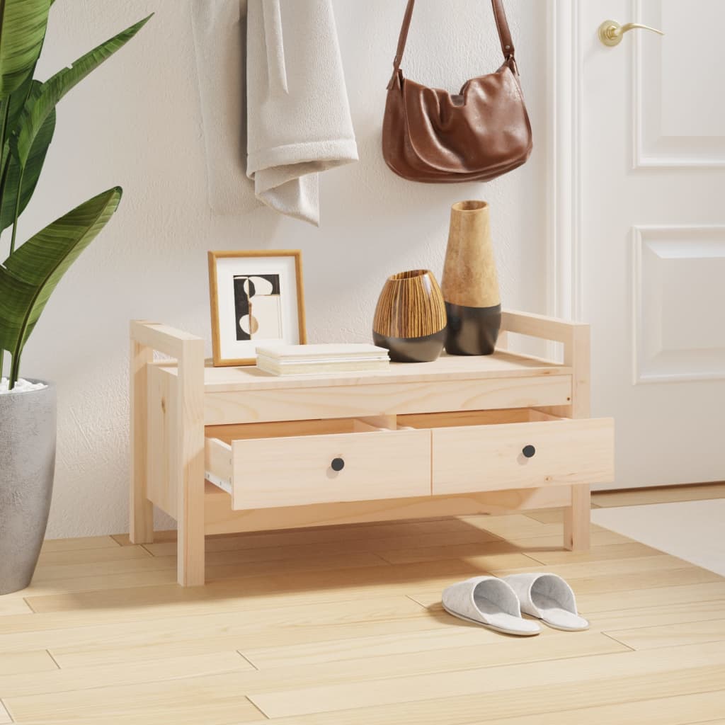 Solid Pine Hall Bench 80x40x43 cm - Stylish & Durable Seating