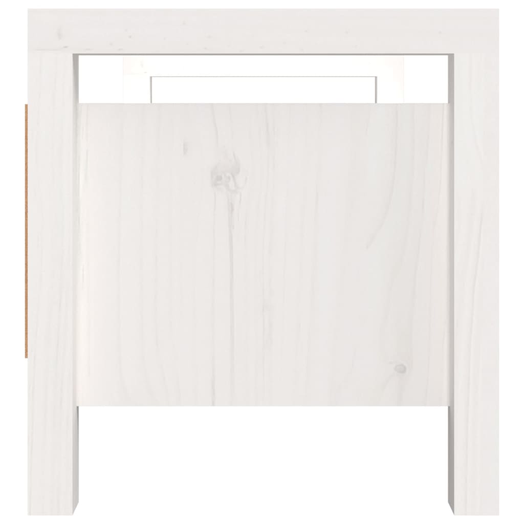 Solid Pine Hall Bench – White, 80x40x43 cm