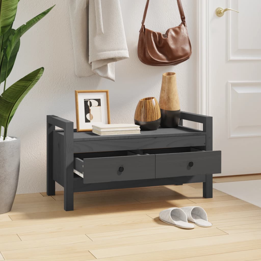 Solid Pine Hall Bench, Grey 80x40x43 cm – Durable & Stylish Seating