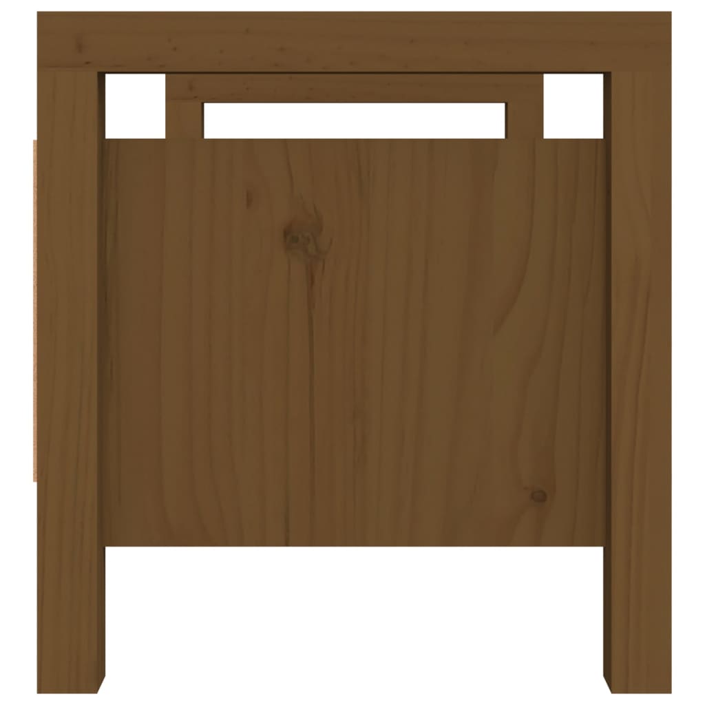 Solid Pine Hall Bench - Honey Brown, 80x40x43 cm