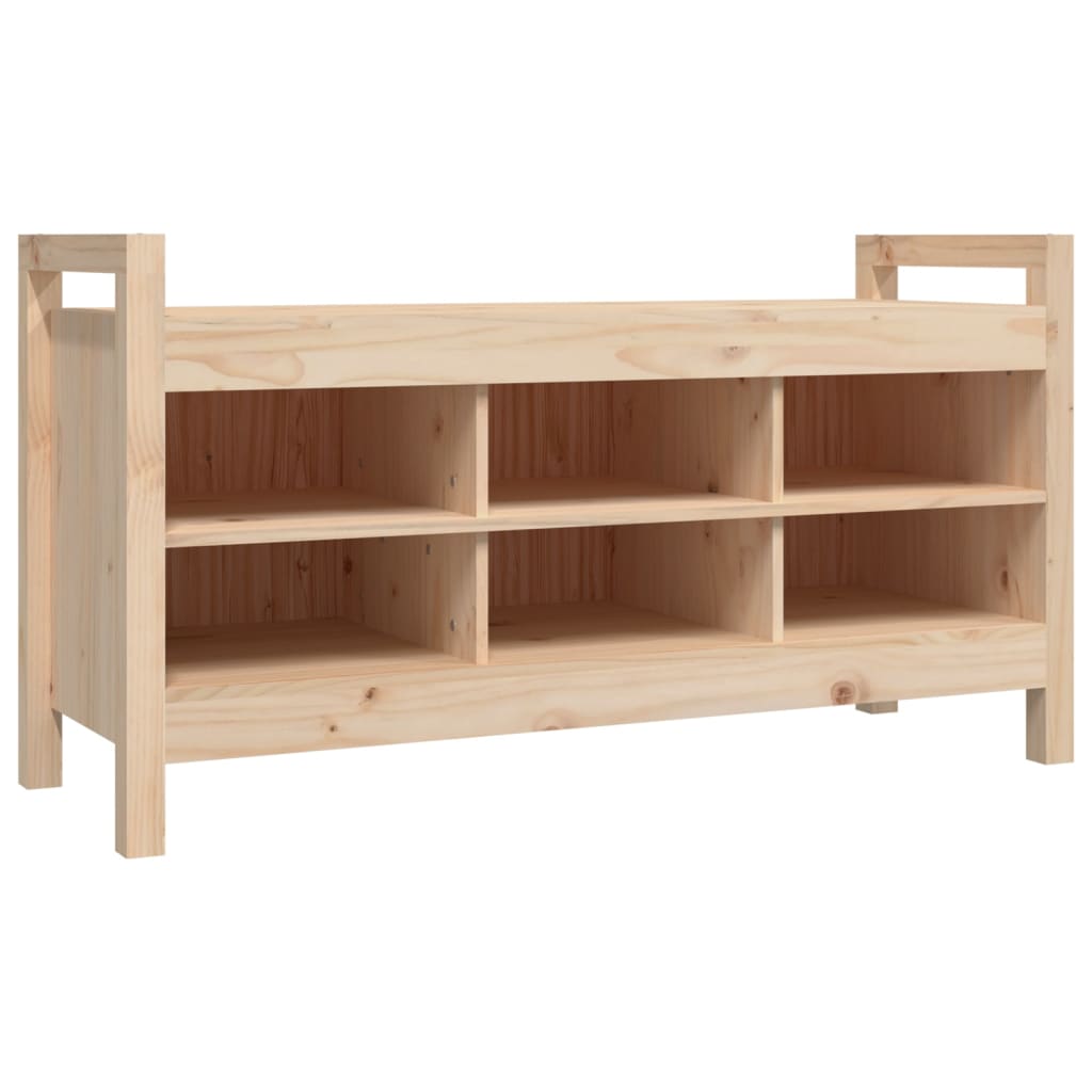 Sleek Solid Pine Hall Bench - 110x40x60 cm Rustic Charm