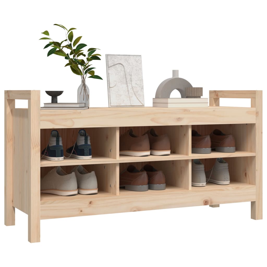 Sleek Solid Pine Hall Bench - 110x40x60 cm Rustic Charm