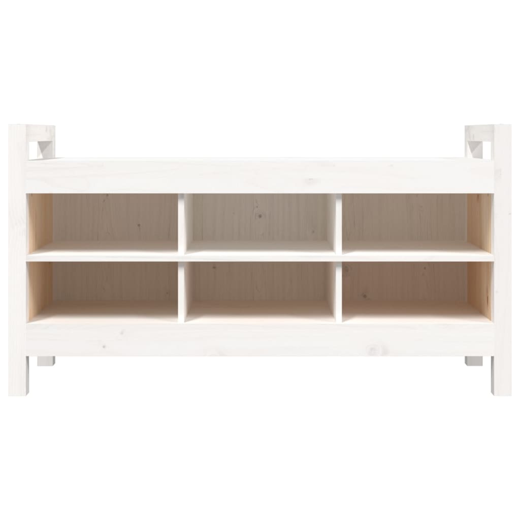 Solid Pine Hall Bench - White, 110x40x60 cm
