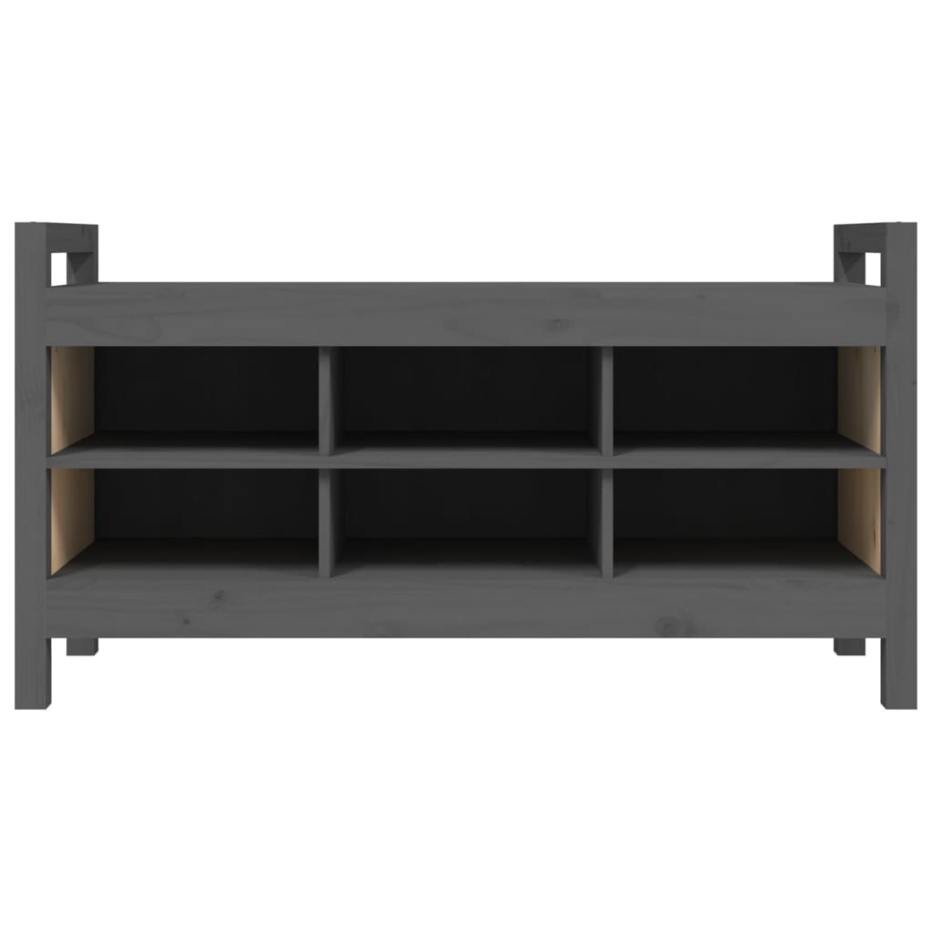 Solid Wood Grey Hall Bench - 110x40x60 cm Pine