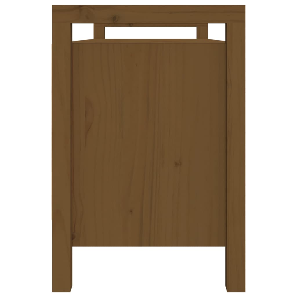 Solid Wood Pine Hall Bench, Honey Brown, 110x40x60 cm
