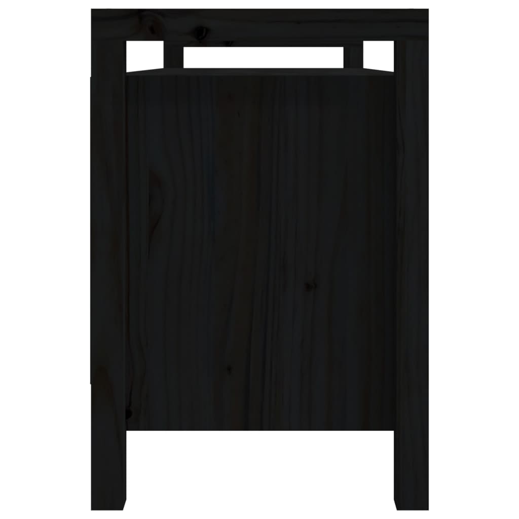 Solid Pine Hall Bench in Black, 110x40x60 cm - Stylish & Sturdy