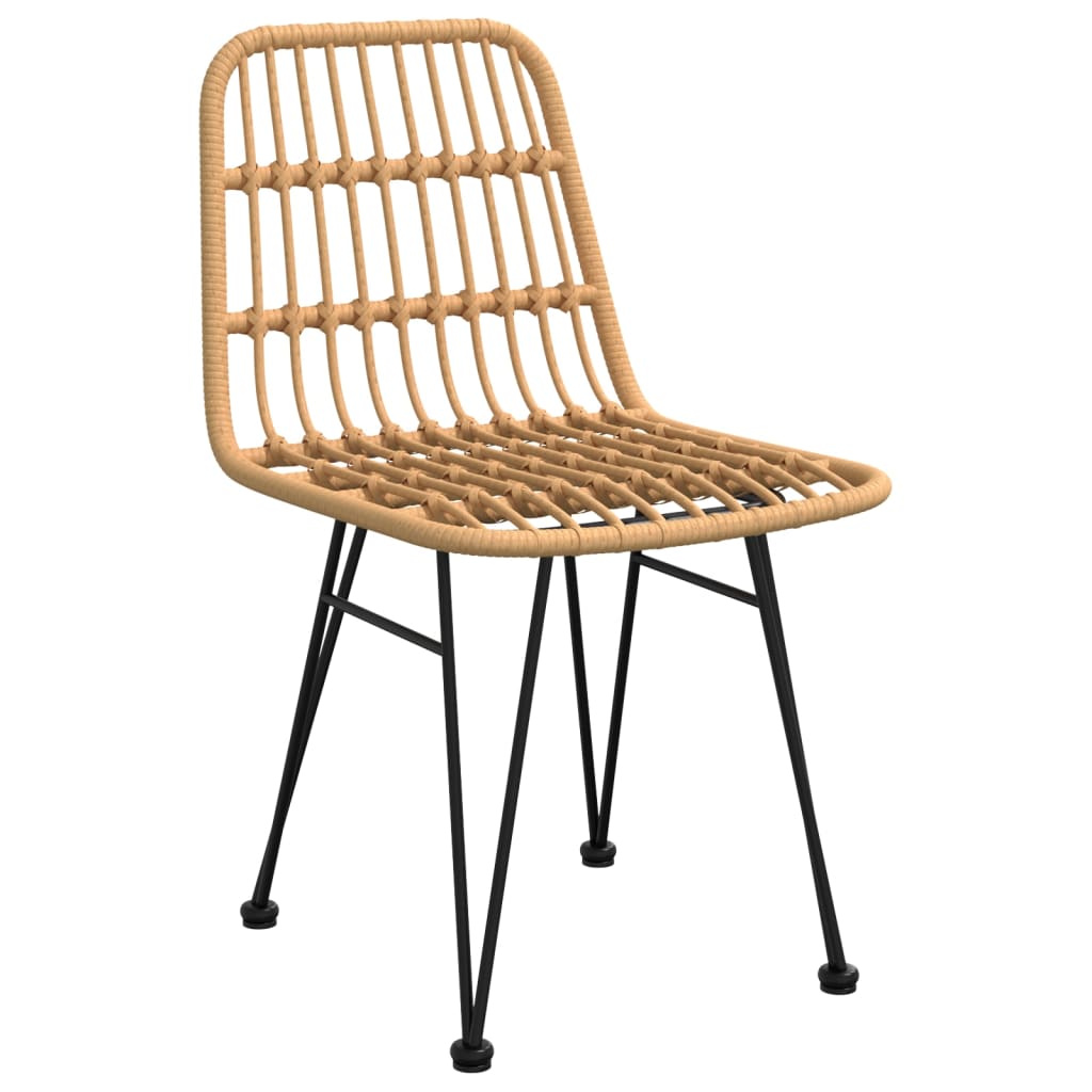 Stylish PE Rattan Garden Chairs Set, 2 pcs, 48x62x84 cm, Black