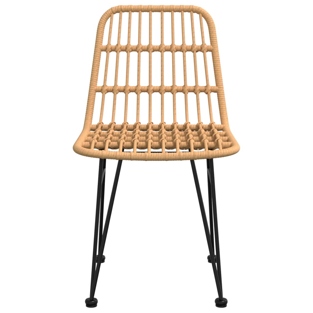 Stylish PE Rattan Garden Chairs Set, 2 pcs, 48x62x84 cm, Black
